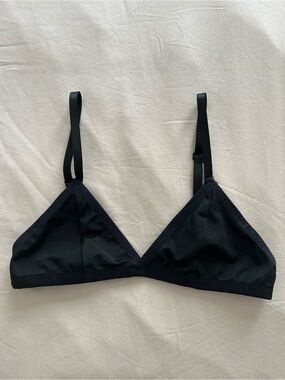 Dainty strappy black triangle bralette